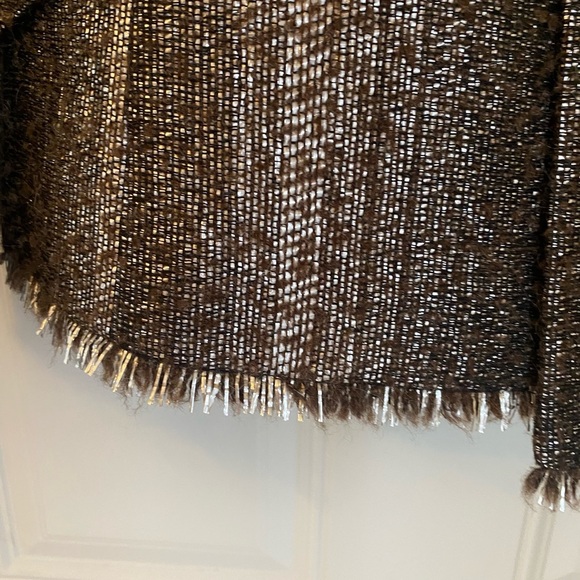 Metallic Tweed Blazer & Corset Set Frayed Hem 6 Elevated Luxury European Style - Picture 7 of 12